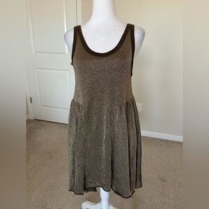 NWOT Free People Beach Cruise Town Brown Mini Tank Dress Size Medium